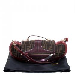 Pre Owned Fendi Multicolor Zucca Canvas and Leather Vanity Shoulder Bag