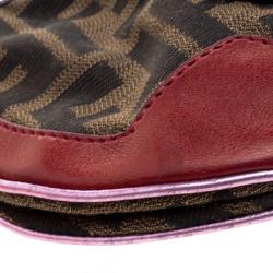 Pre Owned Fendi Multicolor Zucca Canvas and Leather Vanity Shoulder Bag