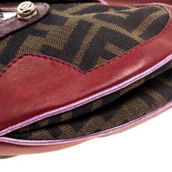 Pre Owned Fendi Multicolor Zucca Canvas and Leather Vanity Shoulder Bag