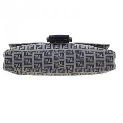 Fendi Black Zucchino Monogram Baguette