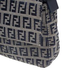 Fendi Black Zucchino Monogram Baguette