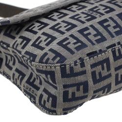 Fendi Black Zucchino Monogram Baguette
