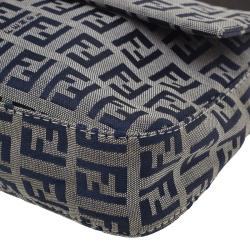 Fendi Black Zucchino Monogram Baguette