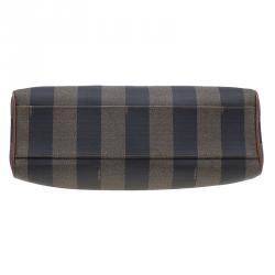 Pre Owned Fendi Striped Pequin Small Tote Bag