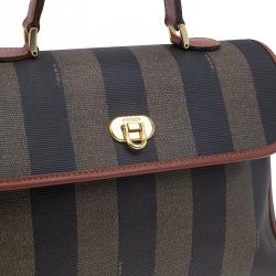 Pre Owned Fendi Striped Pequin Small Tote Bag