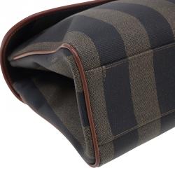 Pre Owned Fendi Striped Pequin Small Tote Bag