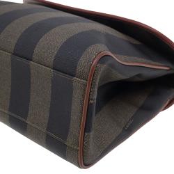 Pre Owned Fendi Striped Pequin Small Tote Bag