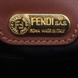 Pre Owned Fendi Striped Pequin Small Tote Bag