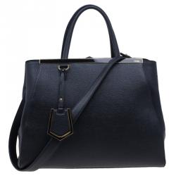 مملوكة مسبقًا Fendi Black Saffiano Leather 2Jours Tote