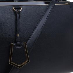 مملوكة مسبقًا Fendi Black Saffiano Leather 2Jours Tote