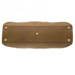 Pre Owned Fendi Tan Leather Small Peekaboo Tote