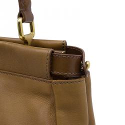 Pre Owned Fendi Tan Leather Small Peekaboo Tote