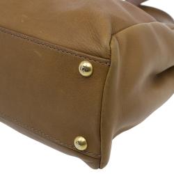 Pre Owned Fendi Tan Leather Small Peekaboo Tote