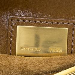 Pre Owned Fendi Tan Leather Small Peekaboo Tote