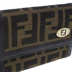 Pre Owned Fendi Brown Zucca Canvas Wallet