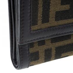 Pre Owned Fendi Brown Zucca Canvas Wallet