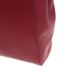 Pre Owned Fendi Red Calfskin Medium Peekaboo Tote