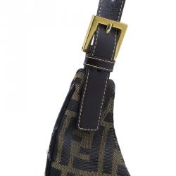 Pre Owned Fendi Brown Zucca Hobo Shoulder Bag