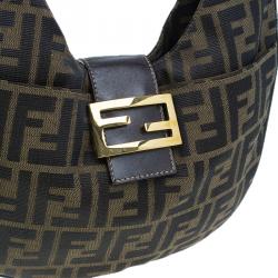 Pre Owned Fendi Brown Zucca Hobo Shoulder Bag