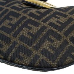 Pre Owned Fendi Brown Zucca Hobo Shoulder Bag