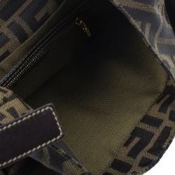 Pre Owned Fendi Brown Zucca Hobo Shoulder Bag