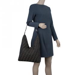 Pre Owned Fendi brown Zucca Hobo Shoulder bag