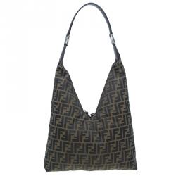 Pre Owned Fendi brown Zucca Hobo Shoulder bag