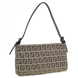 مملوكة مسبقًا حقيبة فندي زوكينو بني ميني للكتف