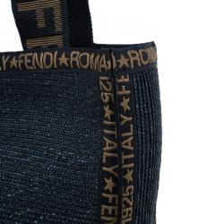 مملوكة مسبقًا Fendi Black Raffia Shopper Bag