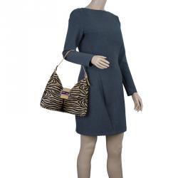Pre Owned Fendi Zebra Pony Hair Hobo Shoulder Bag