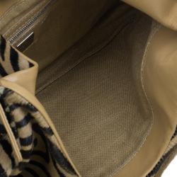 Pre Owned Fendi Zebra Pony Hair Hobo Shoulder Bag