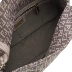 Fendi Pink  Zucchino Canvas Flap Baguette Bag 