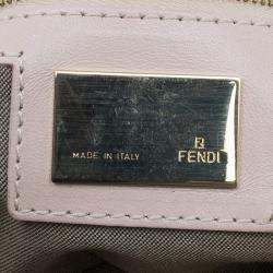 Fendi Pink  Zucchino Canvas Flap Baguette Bag 