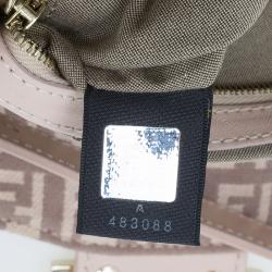 Fendi Pink  Zucchino Canvas Flap Baguette Bag 