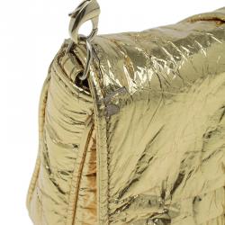 Pre Owned Fendi Gold Foil Mia Evening Bag
