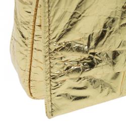 Pre Owned Fendi Gold Foil Mia Evening Bag