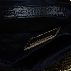 Pre Owned Fendi Gold Foil Mia Evening Bag