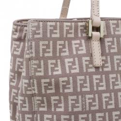 Pre Owned Fendi Pink Zucchino Canvas and Leather Tote Bag