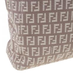 Pre Owned Fendi Pink Zucchino Canvas and Leather Tote Bag