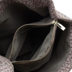 Pre Owned Fendi Pink Zucchino Canvas and Leather Tote Bag
