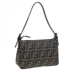 Pre Owned Fendi Brown Zucca Small Shoulder Bag