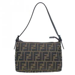 Pre Owned Fendi Brown Zucca Small Shoulder Bag