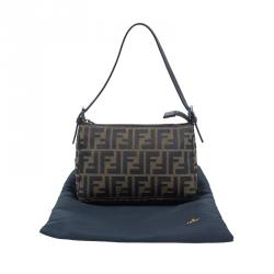 Pre Owned Fendi Brown Zucca Small Shoulder Bag