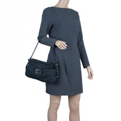 Fendi Grey Felt Baguette Shoulder Bag