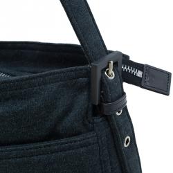 Fendi Grey Felt Baguette Shoulder Bag