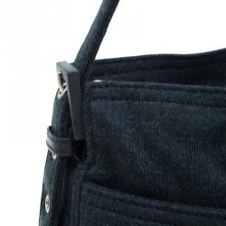Fendi Grey Felt Baguette Shoulder Bag