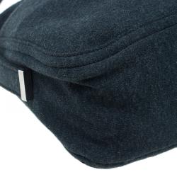 Fendi Grey Felt Baguette Shoulder Bag