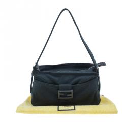 Fendi Grey Felt Baguette Shoulder Bag