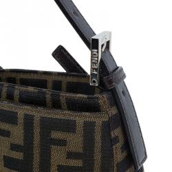Fendi Brown Tobacco Zucca Long Baguette Shoulder Bag