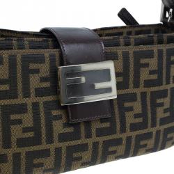 Fendi Brown Tobacco Zucca Long Baguette Shoulder Bag